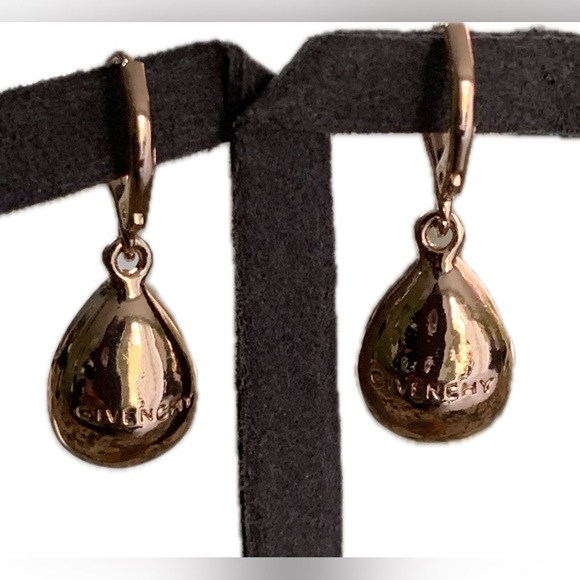 Givenchy Rose Gold Plated and Crystals Teardrop Earrings - Picture 2 of 5